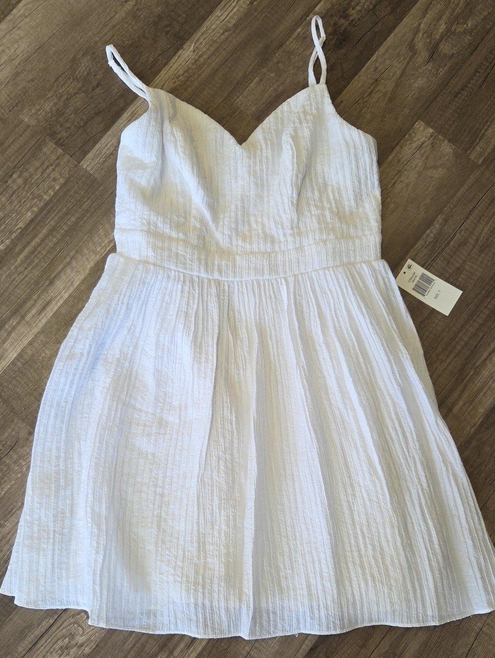 B Darlin White Spaghetti Strap A-Line Dress